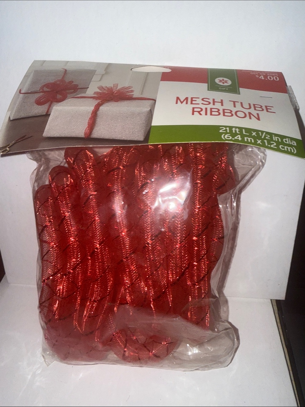 Target Red Mesh Tube Ribbon - Picture 3 of 4